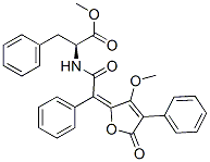 (S)-2-[[[3-メトキシ-5-オキソ-4-フェニルフラン-2(5H)-イリデン]フェニルアセチル]アミノ]-3-フェニルプロピオン酸メチル 化学構造式