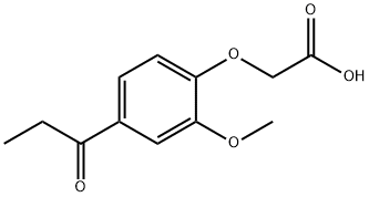 (2-メトキシ-4-プロピオニルフェノキシ)酢酸 化学構造式