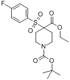 1-TERT-BUTYL 4-ETHYL 4-(4-FLUOROPHENYLSULFONYL)PIPERIDINE-1,4-DICARBOXYLATE Structure
