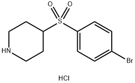 4-[(4-BROMOPHENYL)SULFONYL]PIPERIDINEHYDROCHLORIDE(MINIMUM90%PURITY)
 Structure