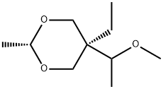 5α-Ethyl-5β-(1-methoxyethyl)-2β-methyl-1,3-dioxane 结构式