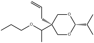 5α-アリル-2β-イソプロピル-5β-(1-プロポキシエチル)-1,3-ジオキサン 化学構造式