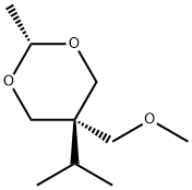 5α-イソプロピル-5β-(メトキシメチル)-2β-メチル-1,3-ジオキサン 化学構造式