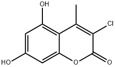 3-氯-5,7-二羟基-4-甲基-香豆素 结构式