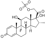 9Α-氟-11Β,17Α-二羟基-16Α-甲基-21-甲磺酰氧基孕甾-1,4-二烯-3,20-二酮,2265-22-7,结构式