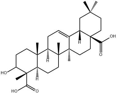 3-ヒドロキシ-12-オレアナ-23,28-二酸 化学構造式