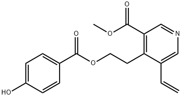 5-Vinyl-4-[2-[(4-hydroxybenzoyl)oxy]ethyl]-3-pyridinecarboxylic acid methyl ester 结构式