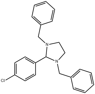 2-(4-CHLOROPHENYL)-1,3-BIS(PHENYLMETHYL)-IMIDAZOLIDINE 化学構造式