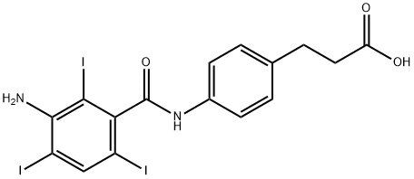 3-[4-[(3-amino-2,4,6-triiodo-benzoyl)amino]phenyl]propanoic acid 结构式