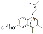 1,2,3,4,5,6-ヘキサヒドロ-6,11-ジメチル-3-(3-メチル-2-ブテニル)-2,6-メタノ-3-ベンゾアゾシン-8-オール・塩酸塩 化学構造式