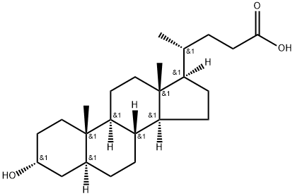 (4R)-4-[(3R,5S,8R,9S,10S,13R,14S,17R)-3-hydroxy-10,13-dimethyl-2,3,4,5,6,7,8,9,11,12,14,15,16,17-tetradecahydro-1H-cyclopenta[a]phenanthren-17-yl]pentanoic acid Structure