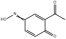 2-アセチル-4-(ヒドロキシイミノ)-2,5-シクロヘキサジエン-1-オン 化学構造式