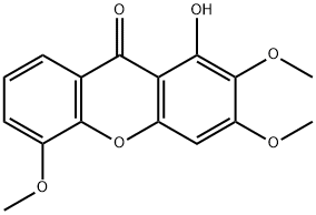 1-hydroxy-2,3,5-trimethoxyxanthene 化学構造式