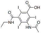 3-アセチルアミノ-5-(エチルカルバモイル)-2,4,6-トリヨード安息香酸 化学構造式