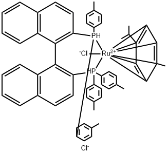 Chloro[(S)-(-)-2,2'-bis(di-p-tolylphosphino)-1,1'-binaphthyl](p-cymene)ruthenium(II)chloride Struktur