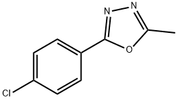 2-(4-クロロフェニル)-5-メチル-1,3,4-オキサジアゾール 化学構造式
