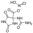 {1-[クロロ(ヒドロキシ)アルマニル]-2,5-ジオキソイミダゾリジン-4-イル}尿素 化学構造式