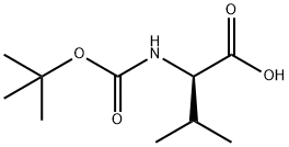 N-(tert-ブトキシカルボニル)-D-バリン 化学構造式