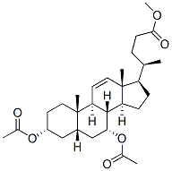 3α,7α-ジアセトキシ-5β-コラン-11-エン-24-酸メチル 化学構造式