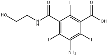 2,4,6-トリヨード-3-(N-ヒドロキシエチルカルバモイル)-5-アミノ安息香酸 化学構造式