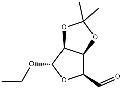 D-arabino-Pentodialdo-5,2-furanoside, ethyl 3,4-O-(1-methylethylidene)-, (5S)- (9CI) Struktur