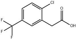 2-クロロ-5-(トリフルオロメチル)フェニル酢酸 化学構造式