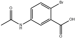 5-アセトアミド-2-ブロモ安息香酸 化学構造式