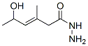 3-Hexenoic  acid,  5-hydroxy-3-methyl-,  hydrazide Structure