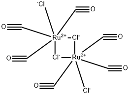 Hexacarbonyldi(chloro)dichlorodiruthenium(II) Struktur