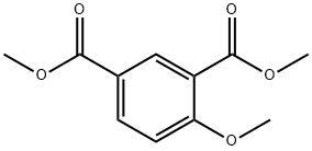 4-メトキシ-1,3-ベンゼンジカルボン酸ジメチル 化学構造式