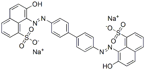 disodium 8,8'-[[1,1'-biphenyl]-4,4'-diylbis(azo)]bis(7-hydroxynaphthalene-1-sulphonate) Structure