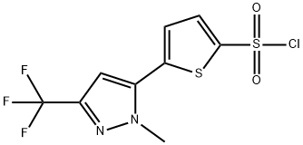 5-[1-メチル-3-(トリフルオロメチル)ピラゾール-5-イル]チオフェン2-スルホニルクロリド 化学構造式
