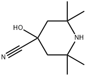 4-ヒドロキシ-2,2,6,6-テトラメチル-4-ピペリジンカルボニトリル 化学構造式