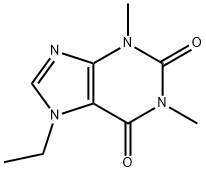 3,7-ジヒドロ-1,3-ジメチル-7-エチル-1H-プリン-2,6-ジオン 化学構造式