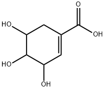 3,4,5-Trihydroxy-1-cyclohexene-1-carboxylic acid 结构式