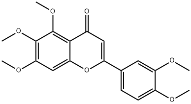 2-(3,4-ジメトキシフェニル)-5,6,7-トリメトキシ-4H-1-ベンゾピラン-4-オン 化学構造式
