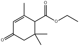 ethyl 2,6,6-trimethyl-4-oxocyclohex-2-ene-1-carboxylate Struktur