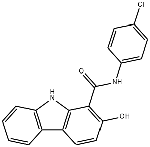 N-(4-クロロフェニル)-2-ヒドロキシ-9H-カルバゾール-1-カルボアミド 化学構造式