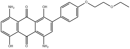 4,8-ジアミノ-2-[p-(2-エトキシエトキシ)フェニル]-1,5-ジヒドロキシアントラキノン 化学構造式