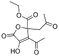 ethyl 3-acetyl-2,5-dihydro-4-hydroxy-5-oxo-2-(2-oxopropyl)-2-furoate 结构式