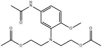 N-[3-[ビス[2-(アセチルオキシ)エチル]アミノ]-4-メトキシフェニル]アセトアミド 化学構造式