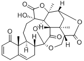 (16S,25S)-14α,17α:14,27-ジエポキシ-13,20,22α-トリヒドロキシ-1,15-ジオキソ-16,24-シクロ-13,14-セコエルゴスタ-2,5-ジエン-18,26-二酸18,20:26,22-ジラクトン 化学構造式