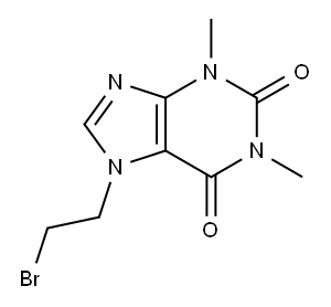 7-(2-bromoethyl)-3,7-dihydro-1,3-dimethyl-1H-purine-2,6-dione Structure