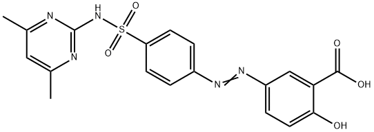5-[p-[(4,6-ジメチル-2-ピリミジニル)スルファモイル]フェニルアゾ]サリチル酸 化学構造式