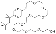 26-[4-(2,4,4-トリメチルペンタン-2-イル)フェノキシ]-3,6,9,12,15,18,21,24-オクタオキサヘキサコサン-1-オール 化学構造式