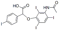 2-[3-(アセチルアミノ)-2,4,6-トリヨードフェノキシ]-2-(p-ヨードフェニル)酢酸 化学構造式