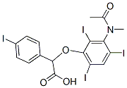 2-[3-(N-Methylacetylamino)-2,4,6-triiodophenoxy]-2-(p-iodophenyl)acetic acid 结构式