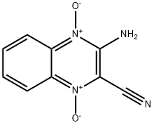 2-シアノ-3-アミノキノキサリン1,4-ジオキシド 化学構造式