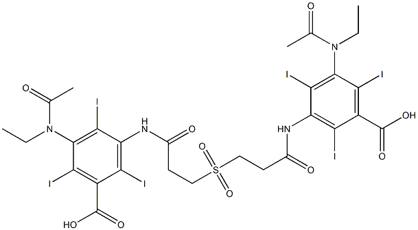 3,3'-[スルホニルビス[(1-オキソ-3,1-プロパンジイル)イミノ]]ビス[5-[アセチル(エチル)アミノ]-2,4,6-トリヨード安息香酸] 化学構造式