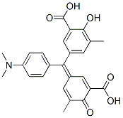 5-[(3-carboxy-5-methyl-4-oxo-2,5-cyclohexadien-1-ylidene)[4-(dimethylamino)phenyl]methyl]-3-methylsalicylic acid Structure